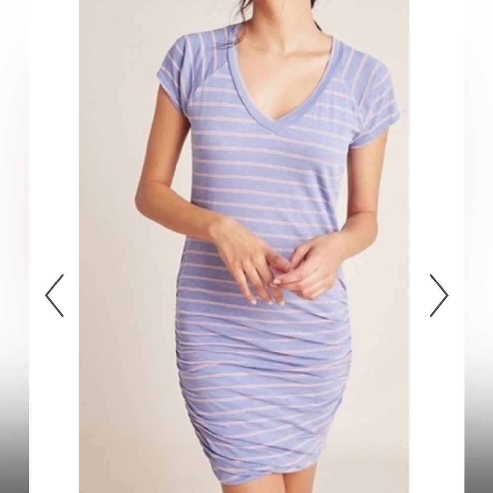 NWT Anthropologie Sundry Rouched T-Shirt Dress Purple